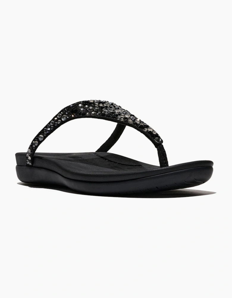 Fitflop Solay Mixed-Crystal Textile Women's Black Sandals