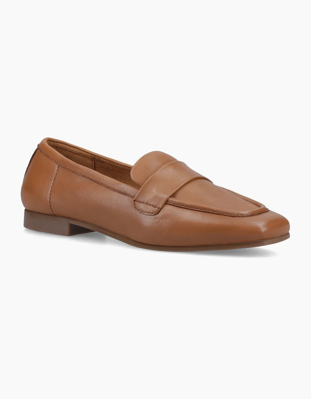Hush Puppies Women's Brown Sutton Leather Tan Loafers - Size 5