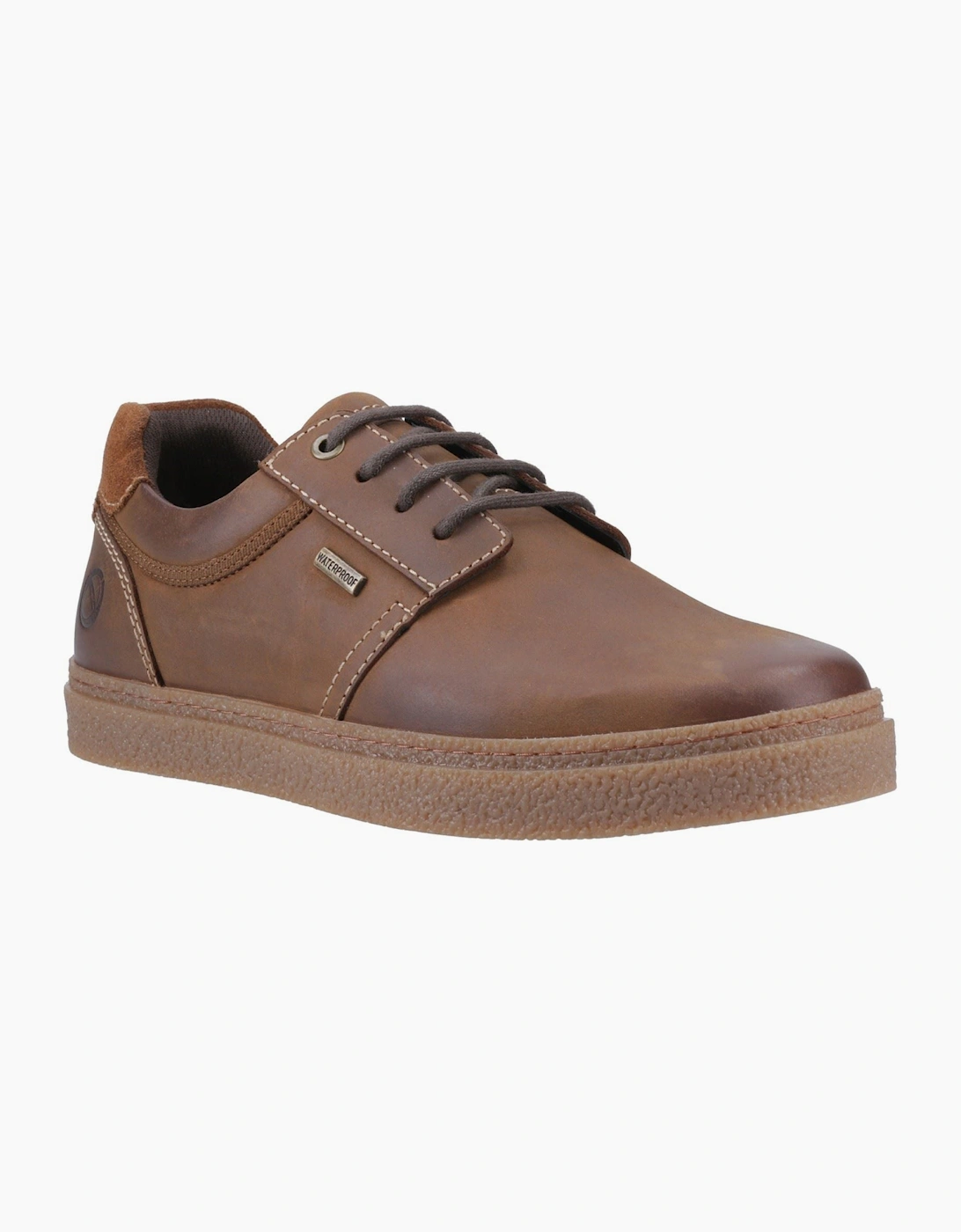 Cotswold Sapperton Leather Men's Tan Lace-Up Shoes, 6 of 5