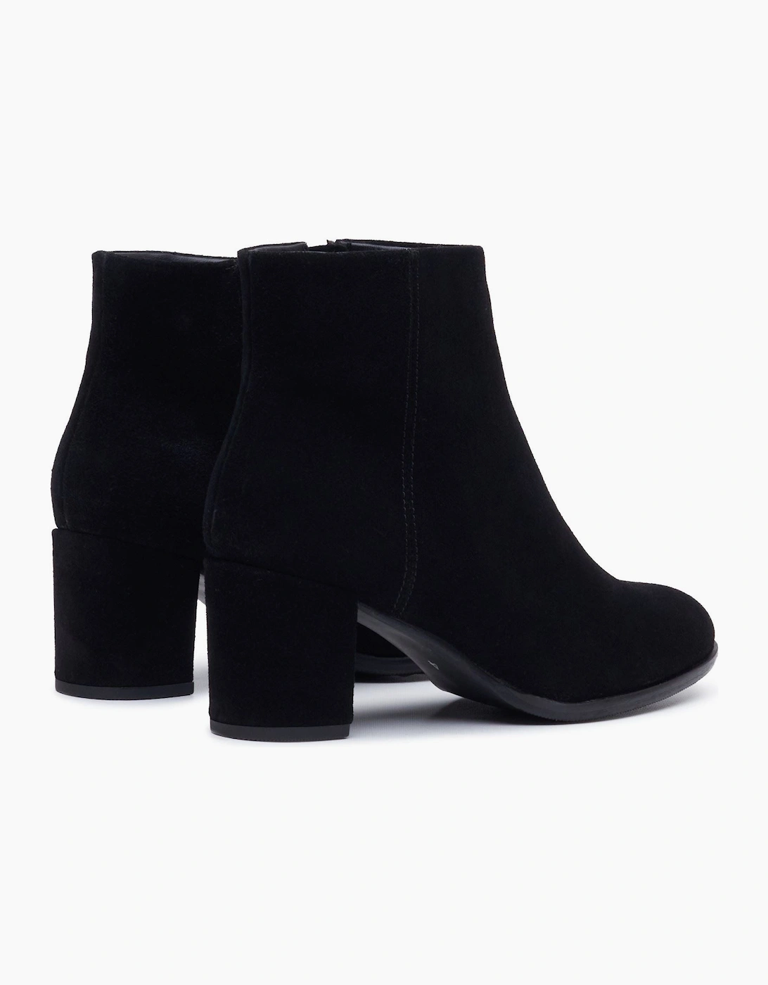 Hush Puppies Claridy Suede Leather Women's Black Heeled Ankle Boots
