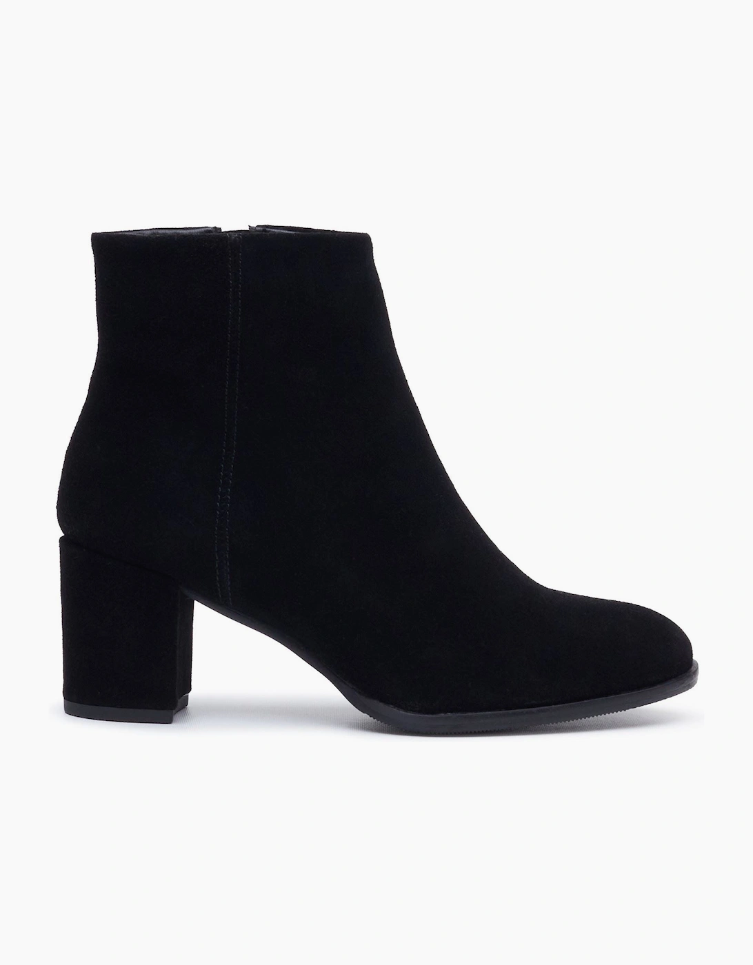 Hush Puppies Claridy Suede Leather Women's Black Heeled Ankle Boots