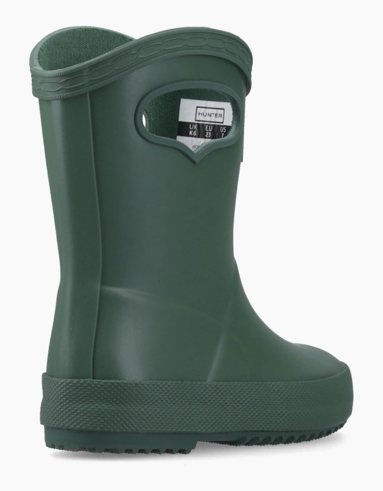 Hunter Kids 1st Pull on Rubber Unisex Kid's Hunter Green Wellington Boots