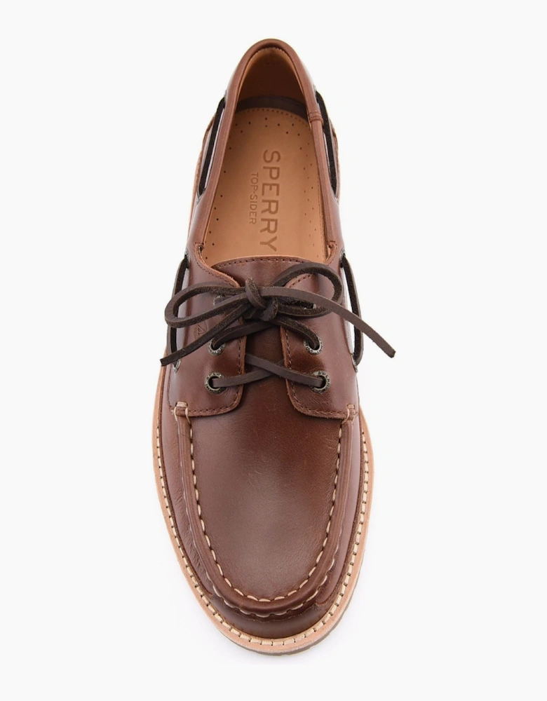 Sperry Mini Lug 3 Eye Leather Men's Brown Boat Shoes