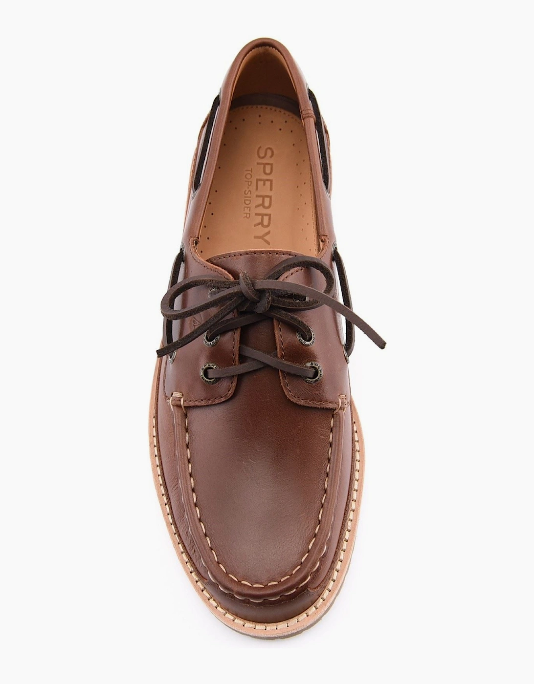 Sperry Mini Lug 3 Eye Leather Men's Brown Boat Shoes