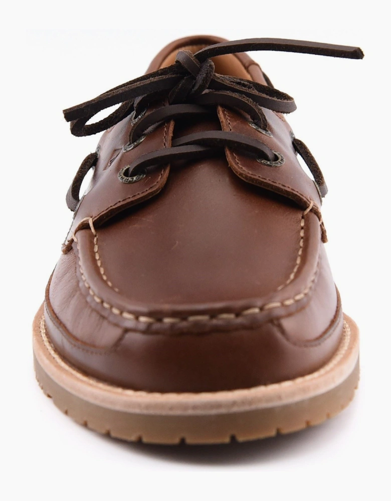 Sperry Mini Lug 3 Eye Leather Men's Brown Boat Shoes