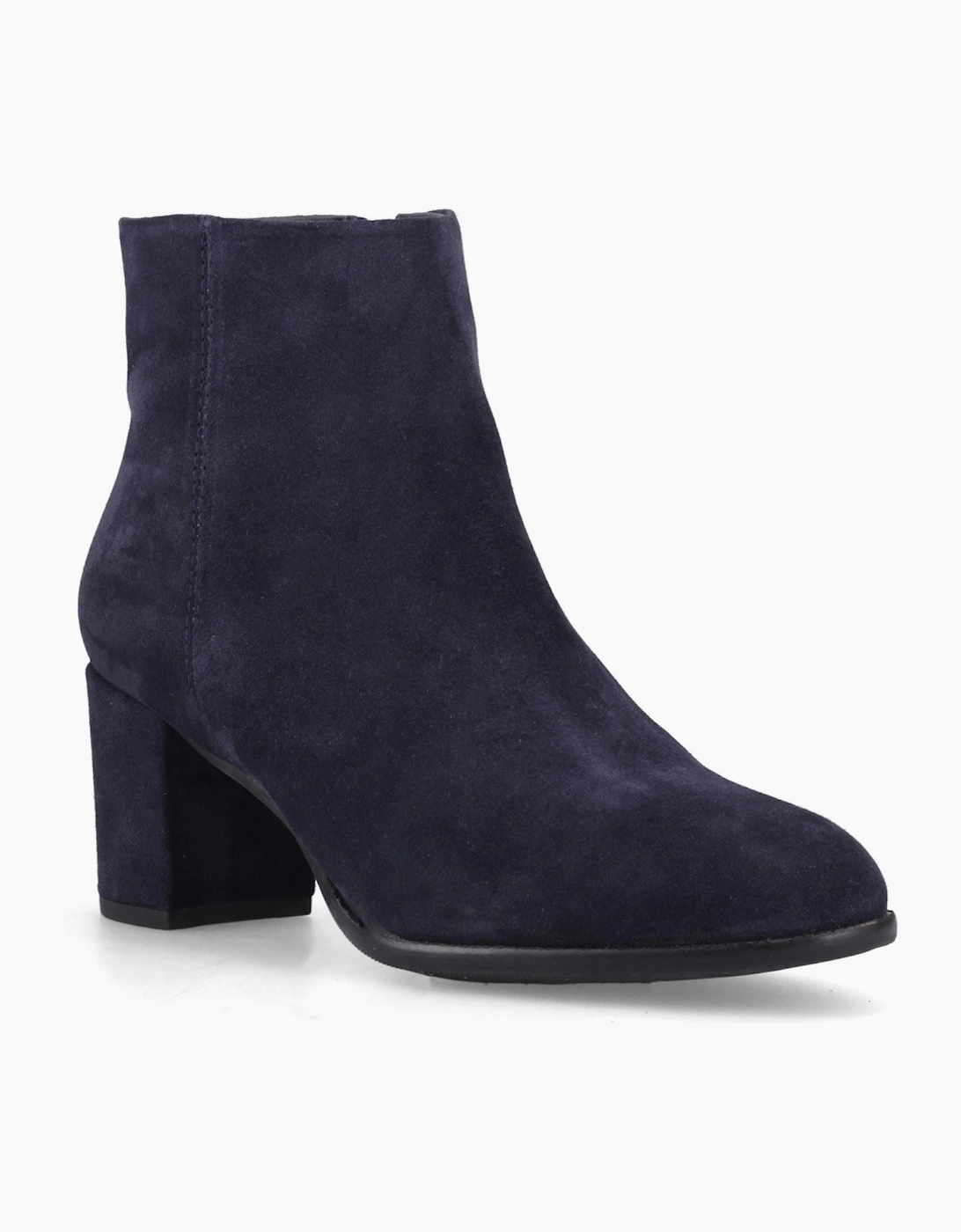 Hush Puppies Claridy Suede Leather Women's Navy Heeled Ankle Boots, 6 of 5
