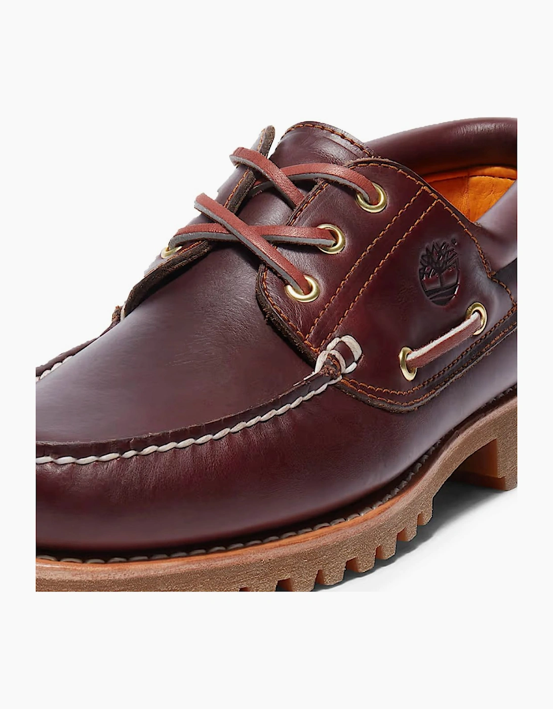 Timberland Authentic 3-Eye Lug Handsewn Burgundy Boat Shoe