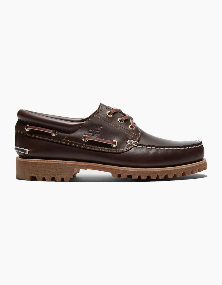 Timberland Authentic 3-Eye Lug Handsewn Brown Boat Shoe