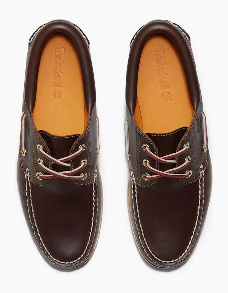 Timberland Authentic 3-Eye Lug Handsewn Brown Boat Shoe
