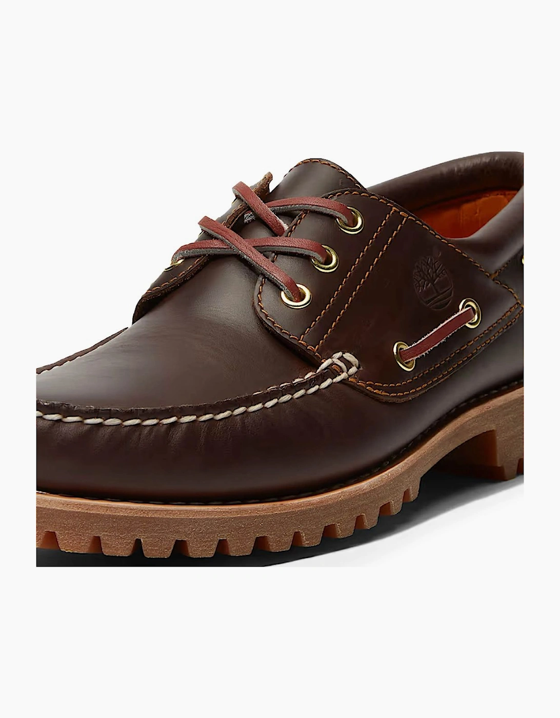 Timberland Authentic 3-Eye Lug Handsewn Brown Boat Shoe