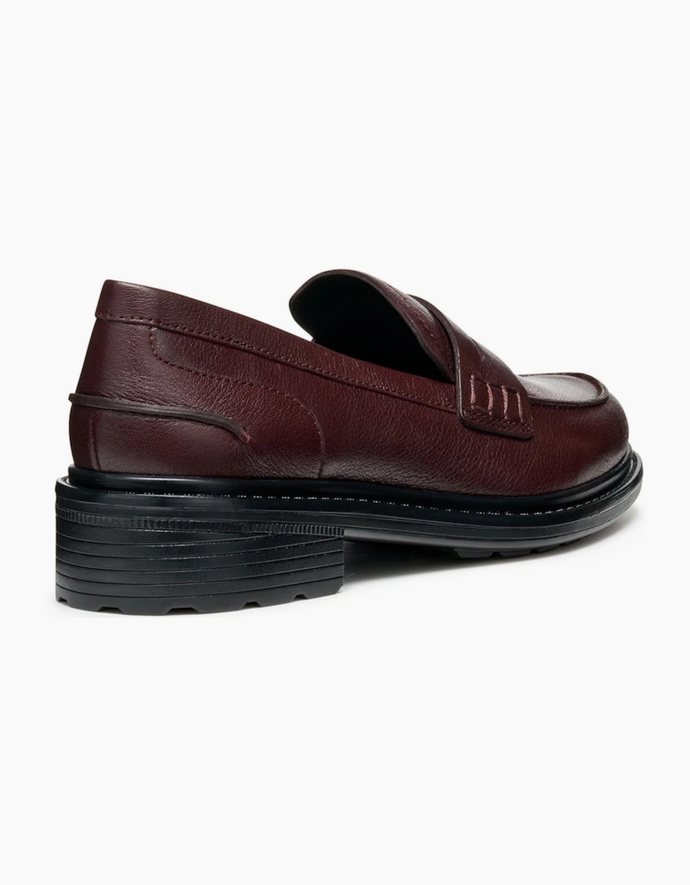 Geox D Walk Pleasure F Leather Women's Wine Moccasins Shoes
