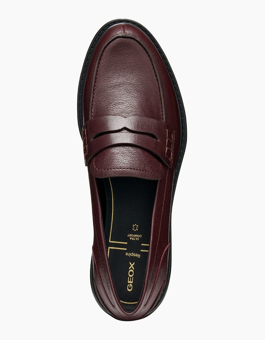 Geox D Walk Pleasure F Leather Women's Wine Moccasins Shoes