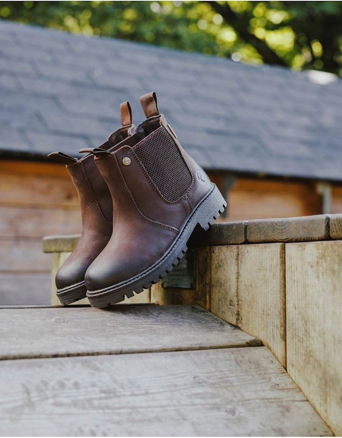 Cotswold Aston Leather Boy's Brown Flat Chelsea Boots