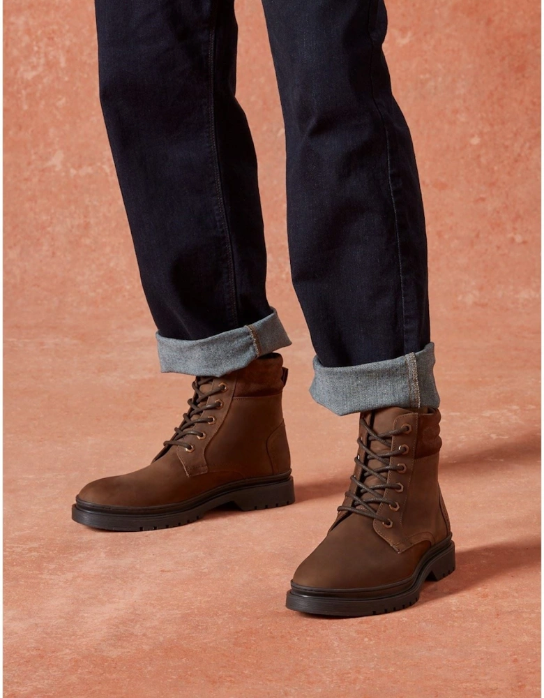 Hush Puppies Jarrod Leather Men's Brown Ankle Boots