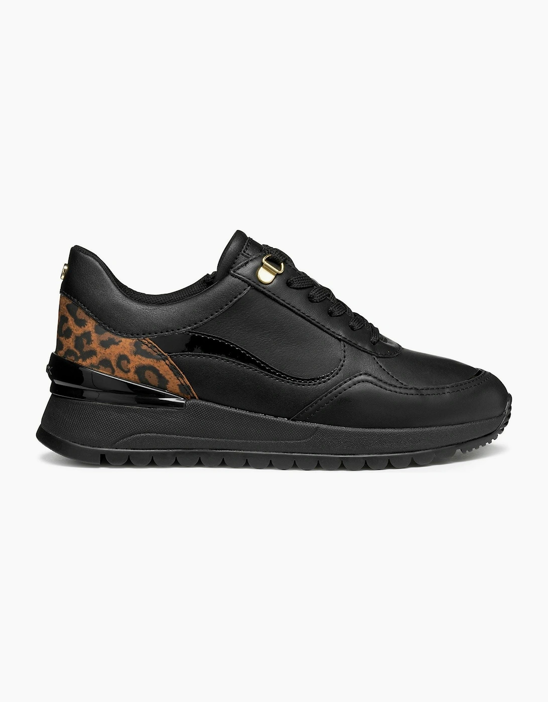Geox D Desya A Leather Women's Black Trainers, 6 of 5