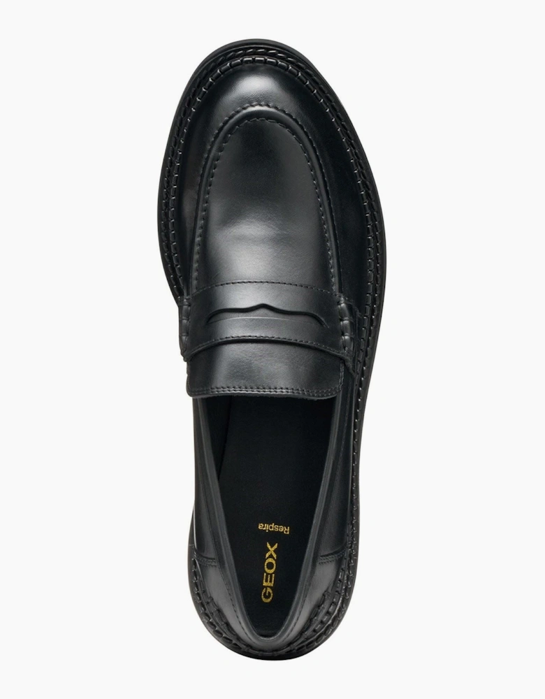 Geox D Serilda E Leather Women's Black Moccasins Shoes