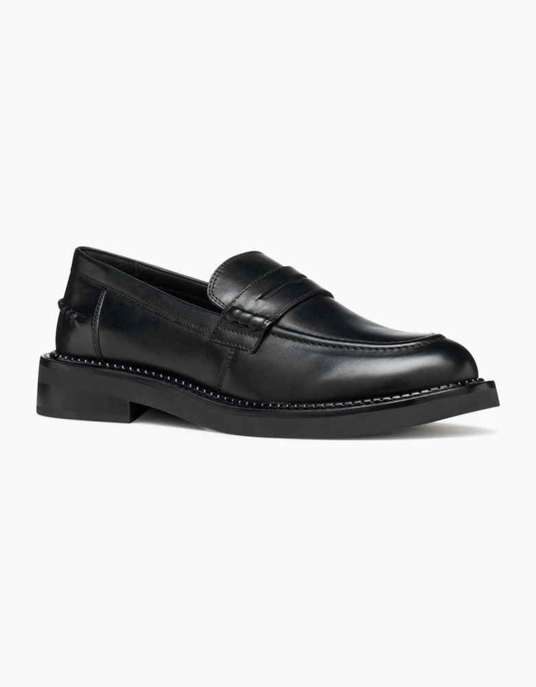 Geox D Serilda E Leather Women's Black Moccasins Shoes