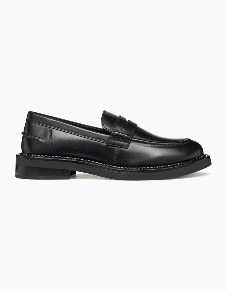 Geox D Serilda E Leather Women's Black Moccasins Shoes