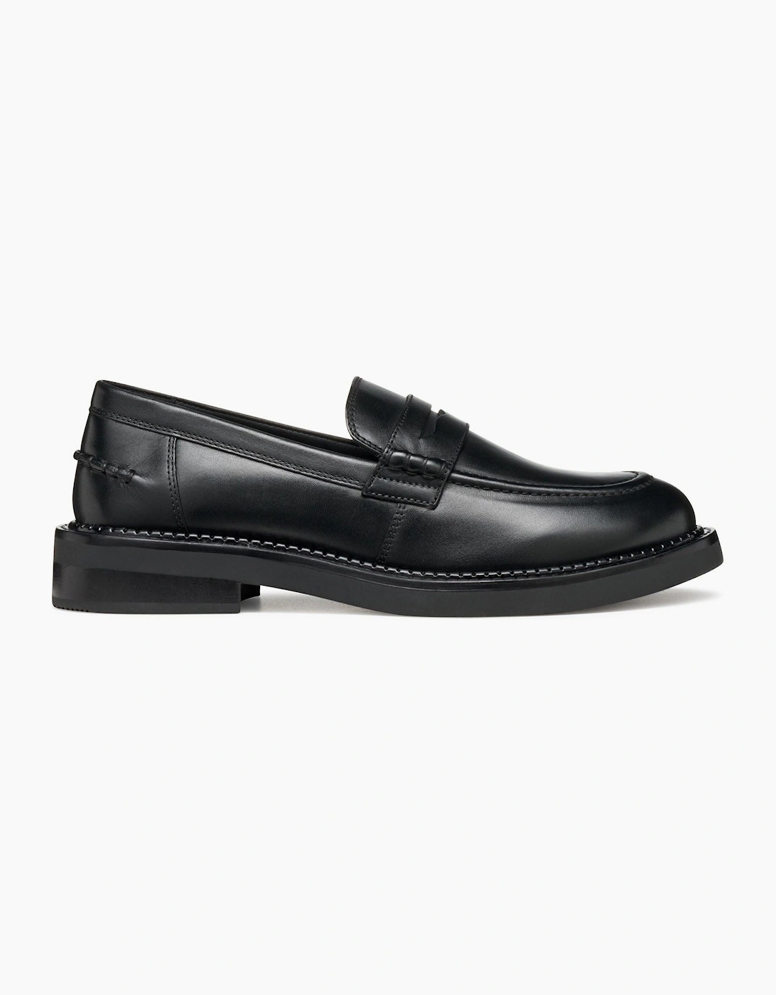 Geox D Serilda E Leather Women's Black Moccasins Shoes