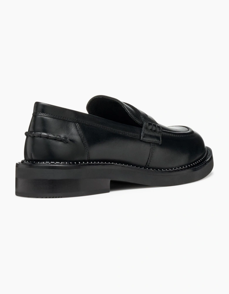 Geox D Serilda E Leather Women's Black Moccasins Shoes
