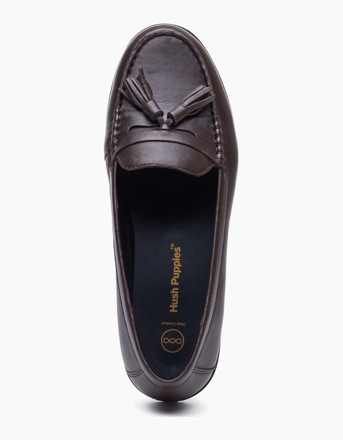 Hush Puppies Connie Leather Women's Chocolate Loafers