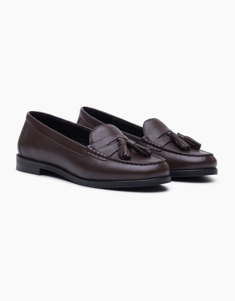 Hush Puppies Connie Leather Women's Chocolate Loafers
