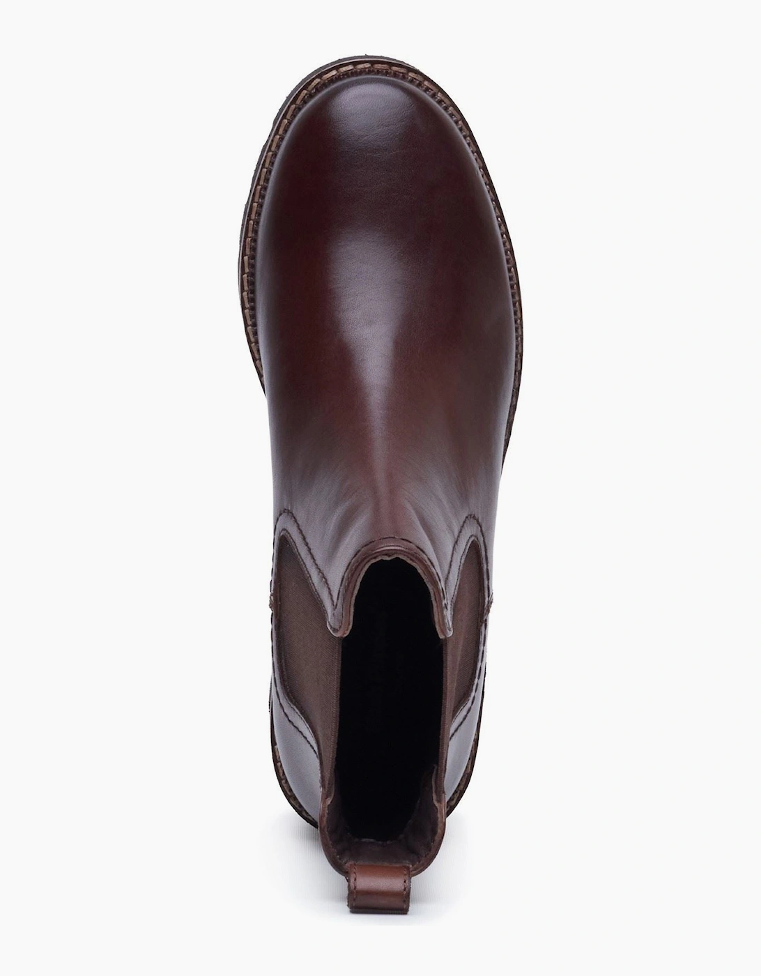 Hush Puppies Gaia Leather Women's Chocolate Heeled Chelsea Boots