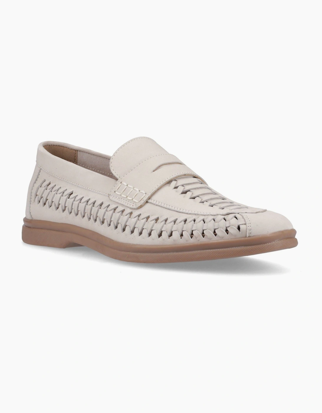 Hush Puppies Bowie Leather Men's Taupe Slim Fit Loafers, 8 of 7