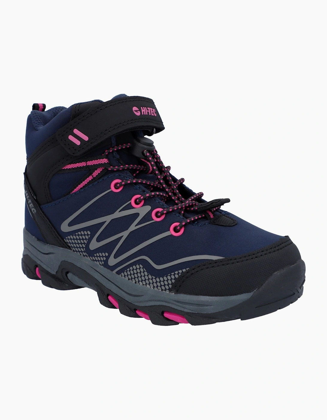 Hi-Tec Blackout Mid Polyester Girl's Navy/Magenta Hiking Boots, 10 of 9