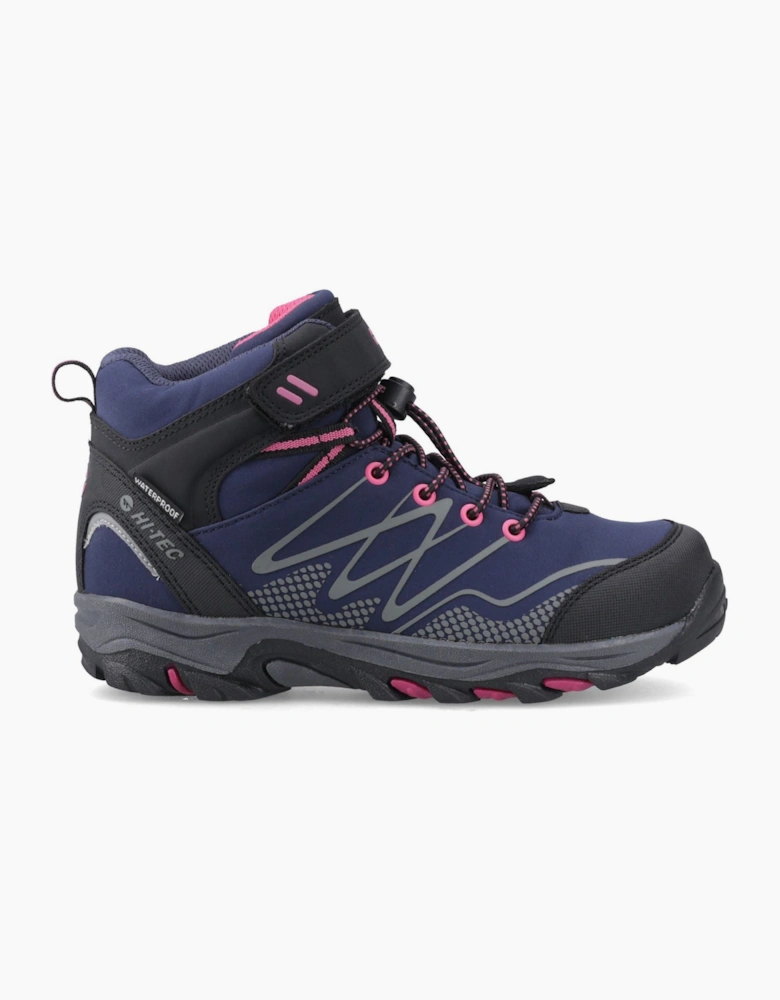 Hi-Tec Blackout Mid Polyester Girl's Navy/Magenta Hiking Boots