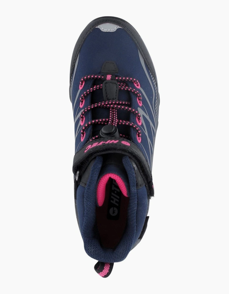 Hi-Tec Blackout Mid Polyester Girl's Navy/Magenta Hiking Boots