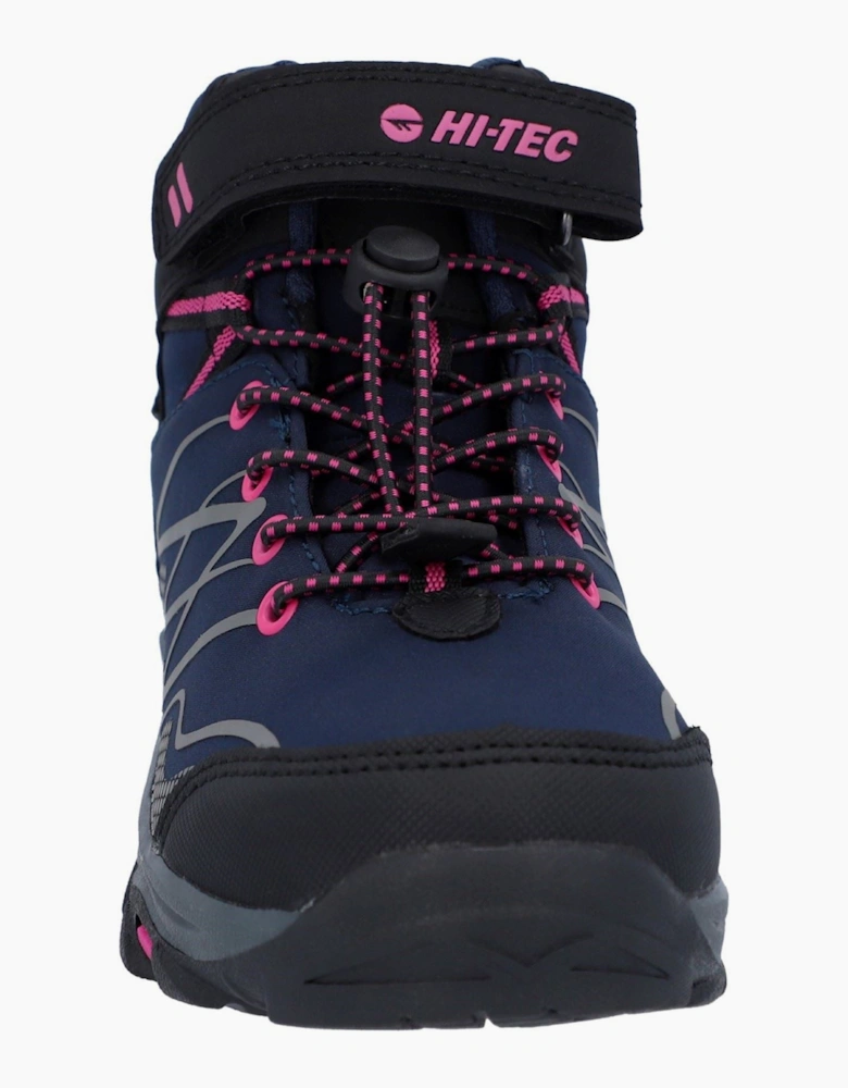 Hi-Tec Blackout Mid Polyester Girl's Navy/Magenta Hiking Boots