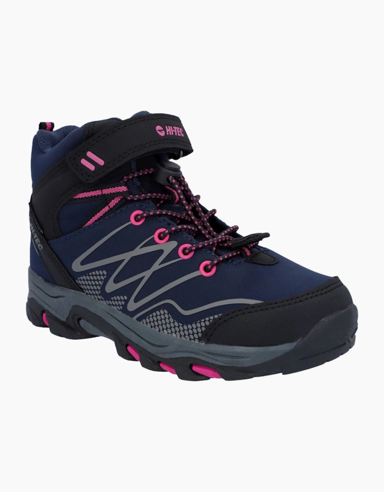 Hi-Tec Blackout Mid Polyester Girl's Navy/Magenta Hiking Boots