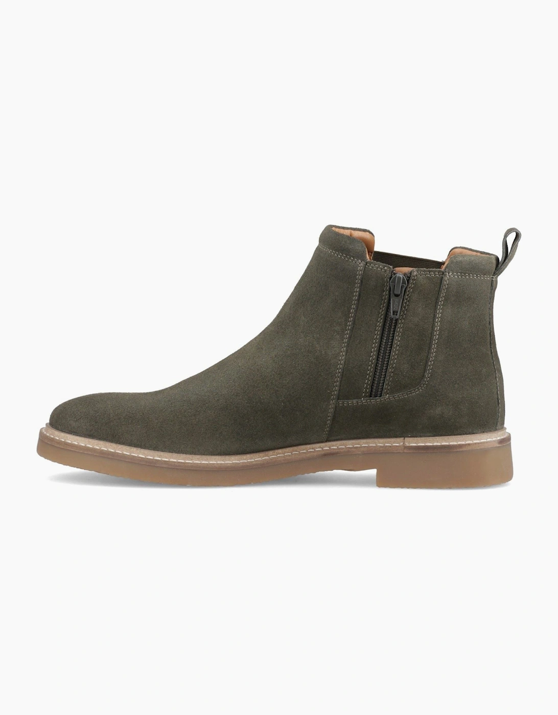 Hush Puppies Gareth Chelsea Leather Men's Khaki Boots