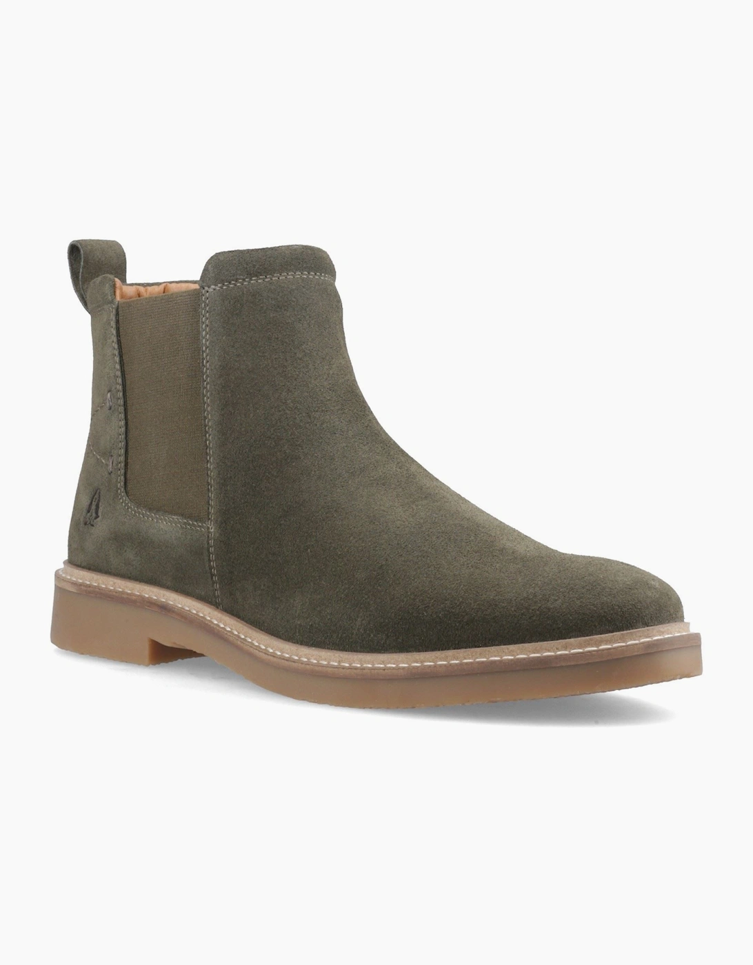 Hush Puppies Gareth Chelsea Leather Men's Khaki Boots, 6 of 5