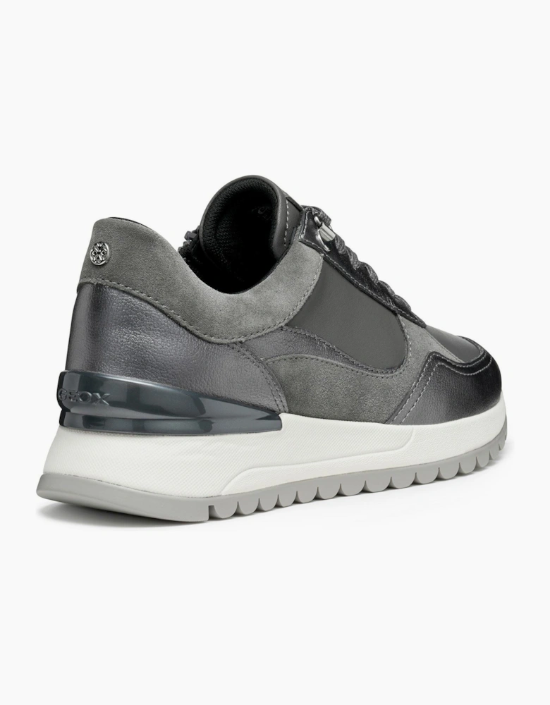 Geox D Desya A Leather Women's Dark Grey/Gun Trainers
