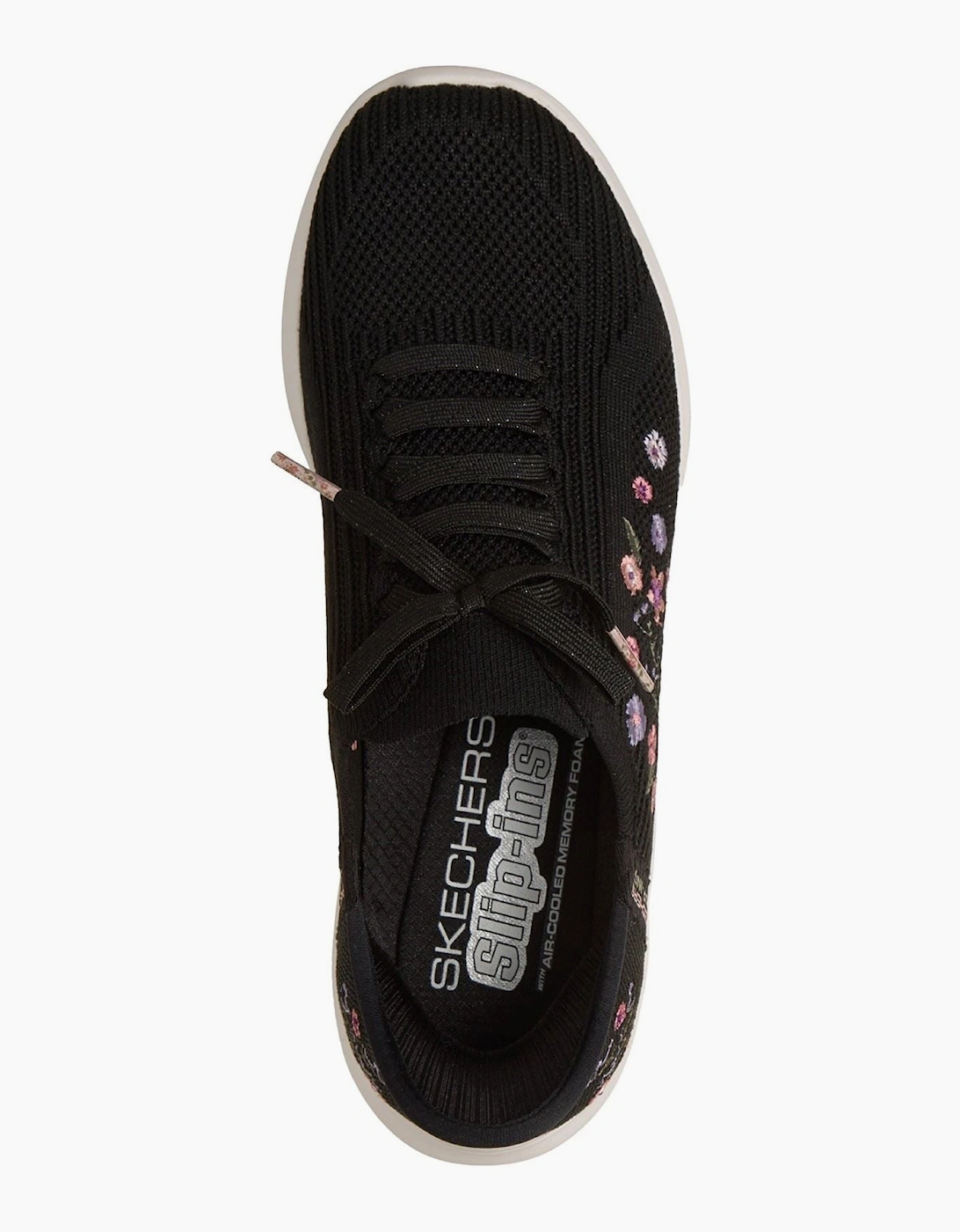 Skechers Ultra Flex 4.0 Sweet Petals Textile Women's Black Knit/Multi Trim Trainers