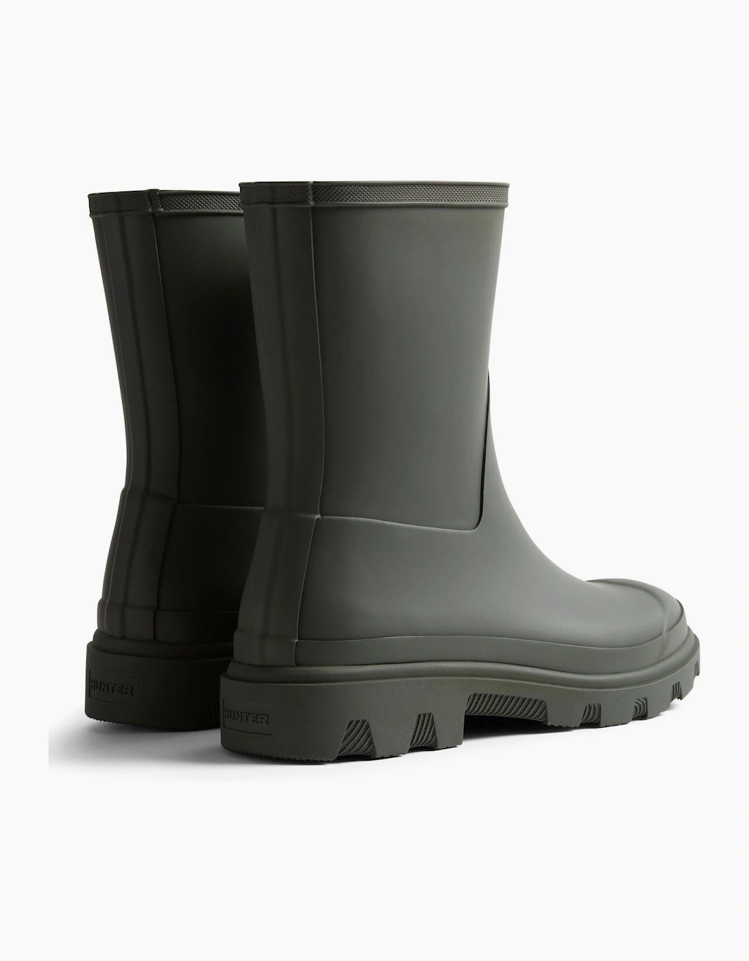 Hunter Downpour Short Rubber Men's Dark Olive Wellington Boots