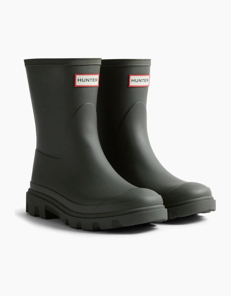Hunter Downpour Short Rubber Men's Dark Olive Wellington Boots