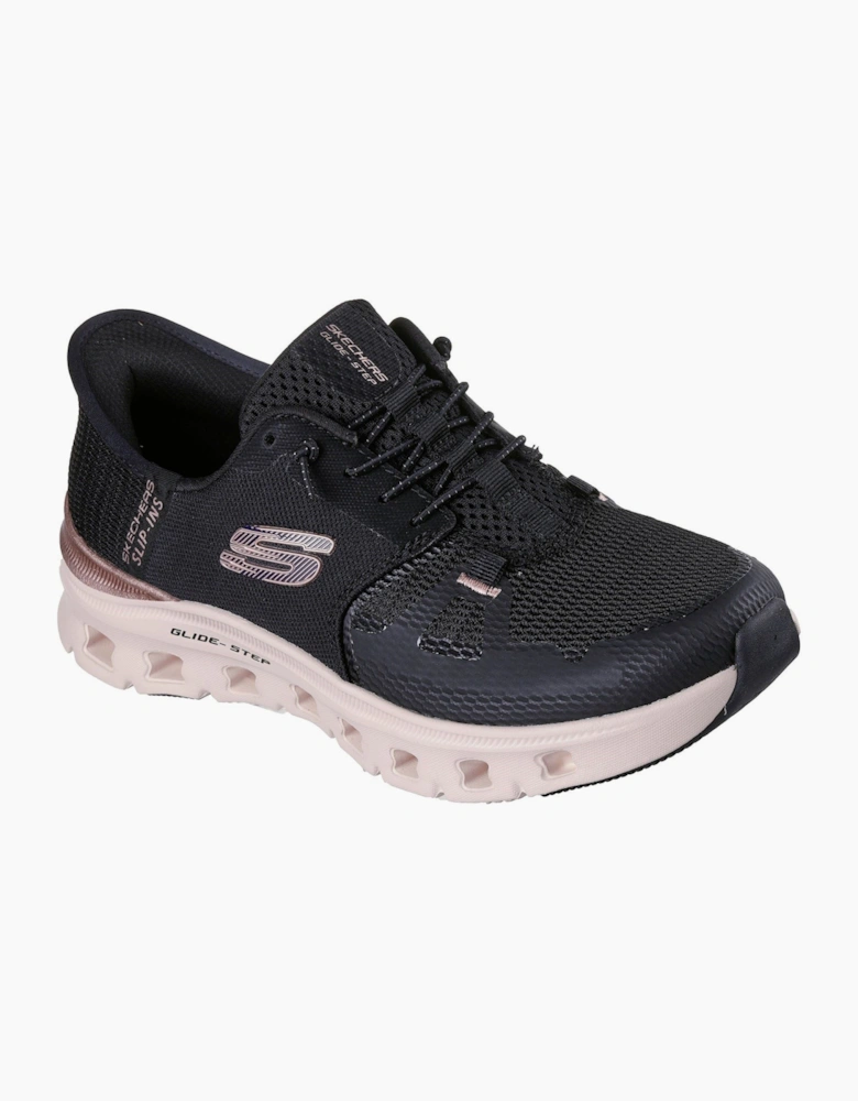 Skechers Glide-Step Pro Radiant Stride Womens Black Mesh/Rose Gold Trim Trainers