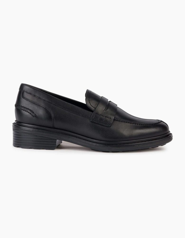 Geox D Walk Pleasure F Leather Women's Black Moccasins Shoes