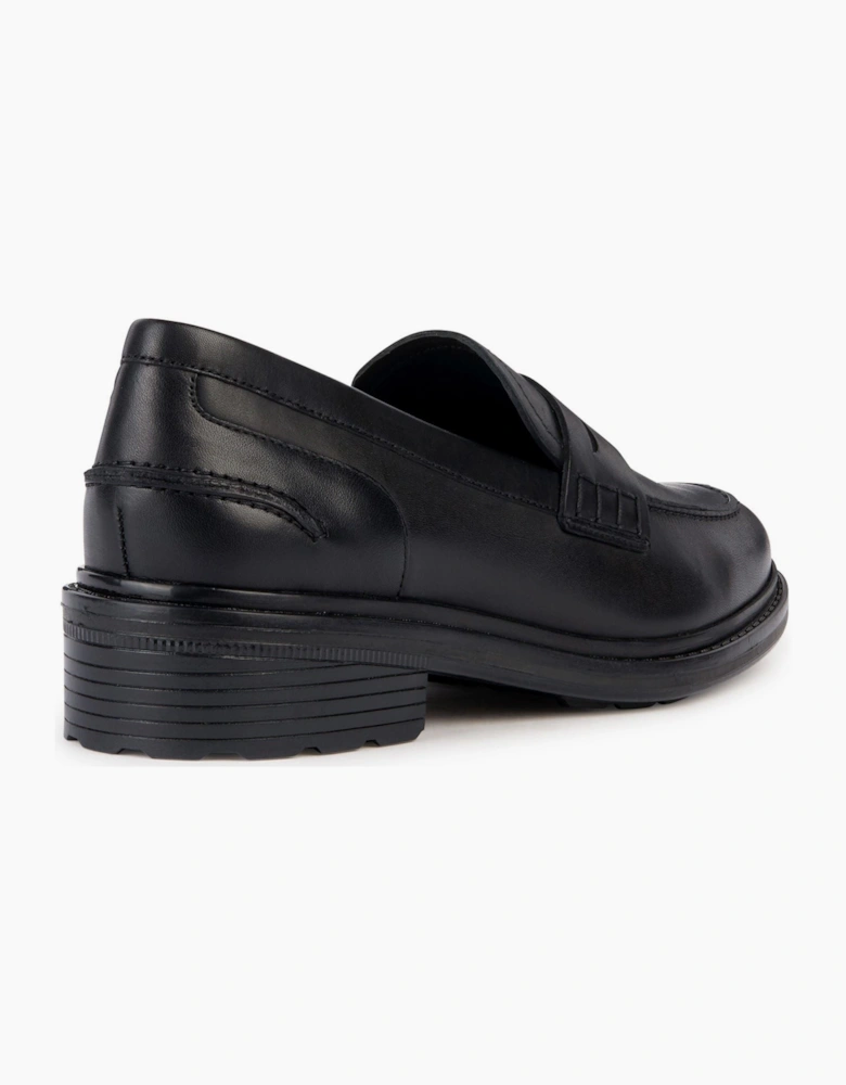 Geox D Walk Pleasure F Leather Women's Black Moccasins Shoes