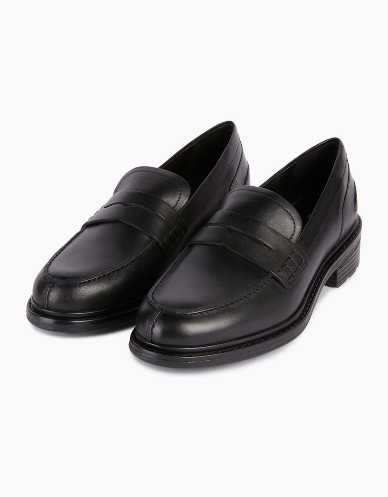 Geox D Walk Pleasure F Leather Women's Black Moccasins Shoes