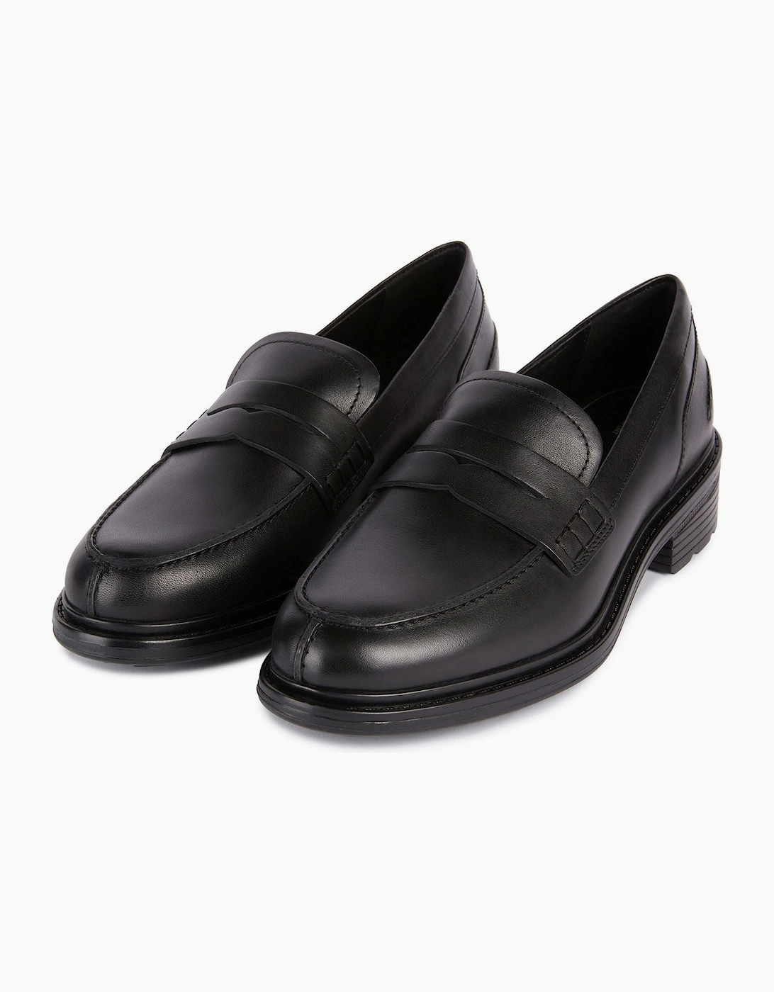Geox D Walk Pleasure F Leather Women's Black Moccasins Shoes