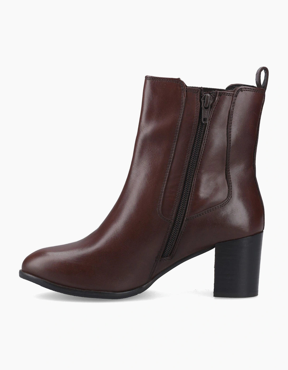 Hush Puppies Camellia Heeled Leather Women's BROWN Heeled Ankle Boots