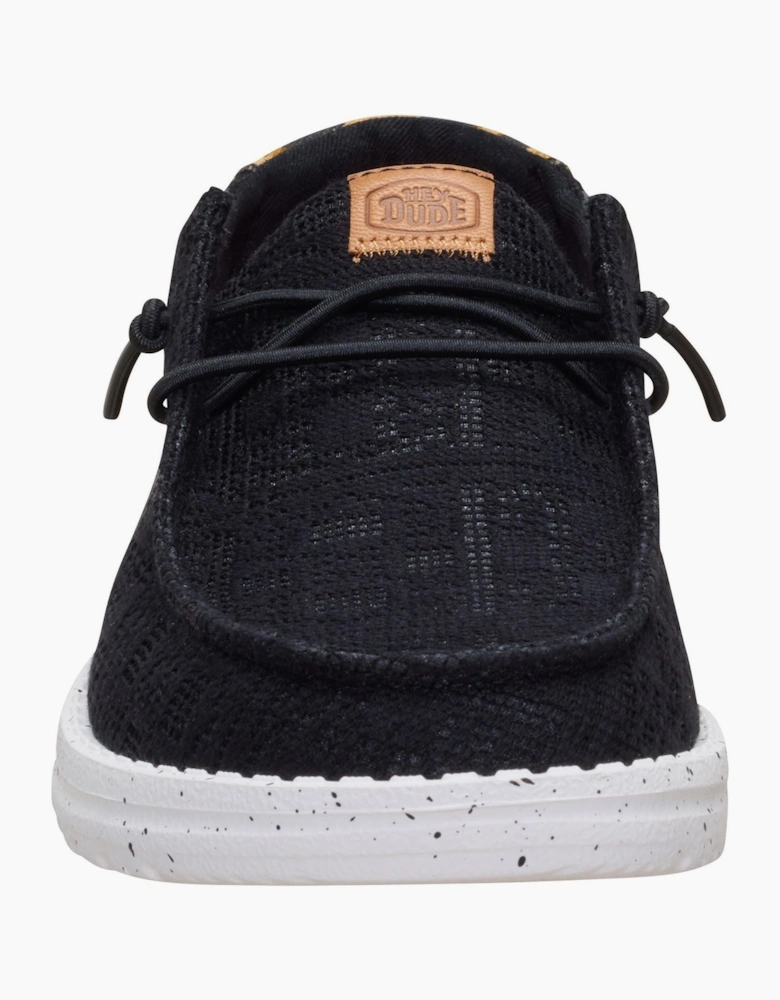 HEYDUDE Wendy Wildcat Cotton Women's Black/Leopard Moccasins Shoes