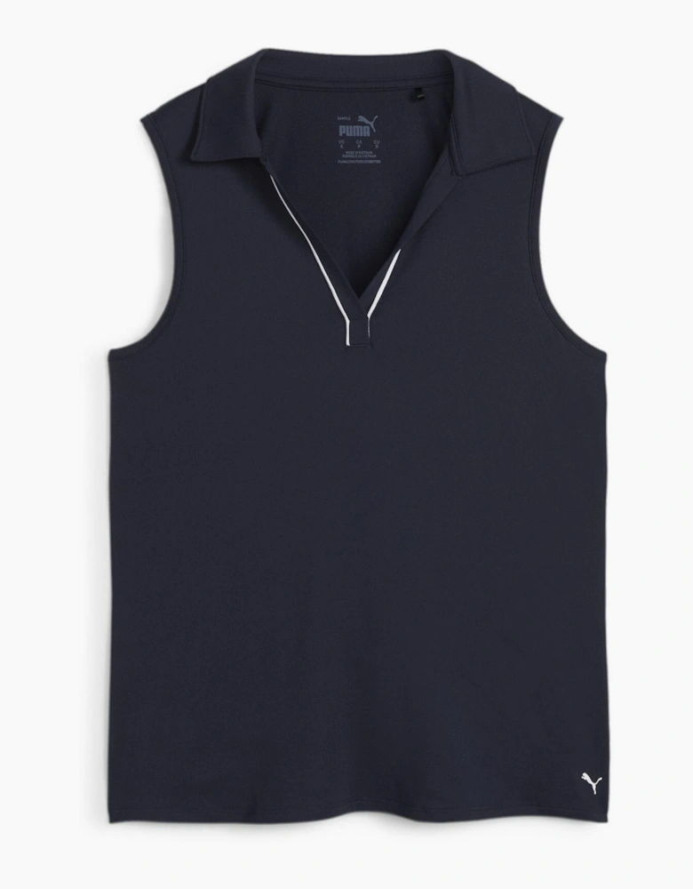 Cloudspun Piped Sleeveless Performance Polo Shirt