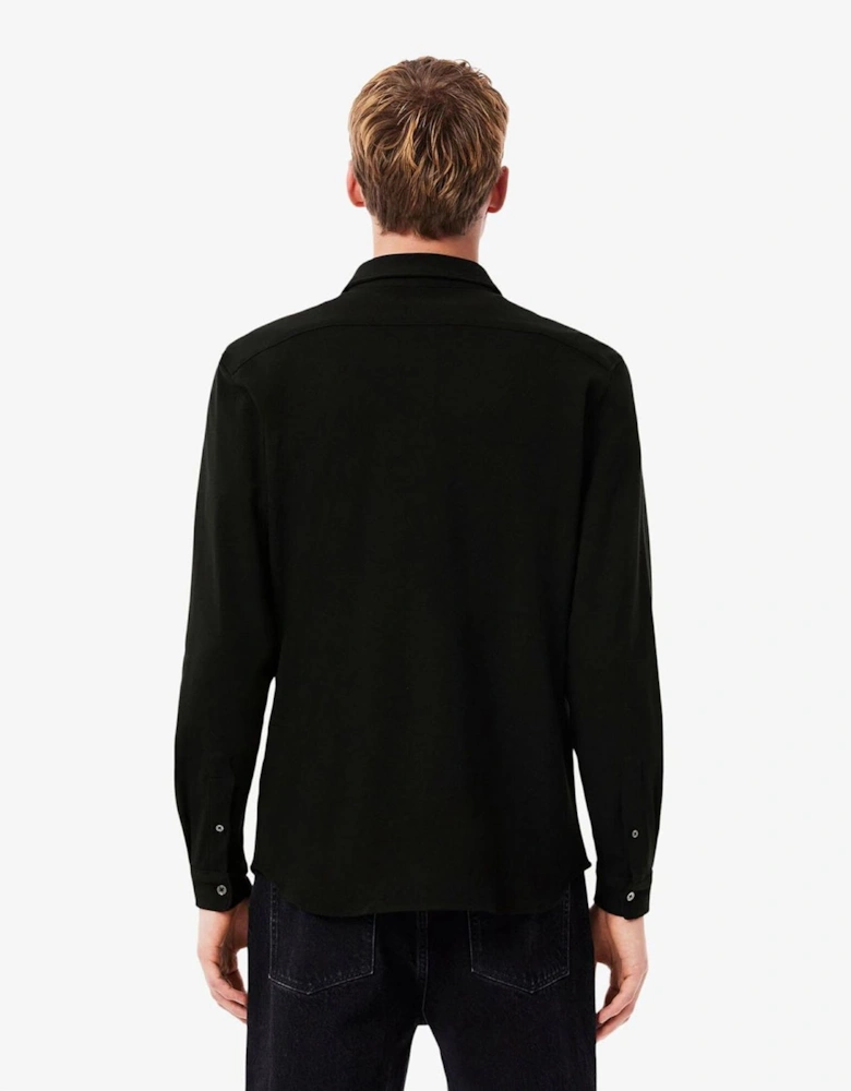 Crocodile Print Collared Long Sleeve Shirt