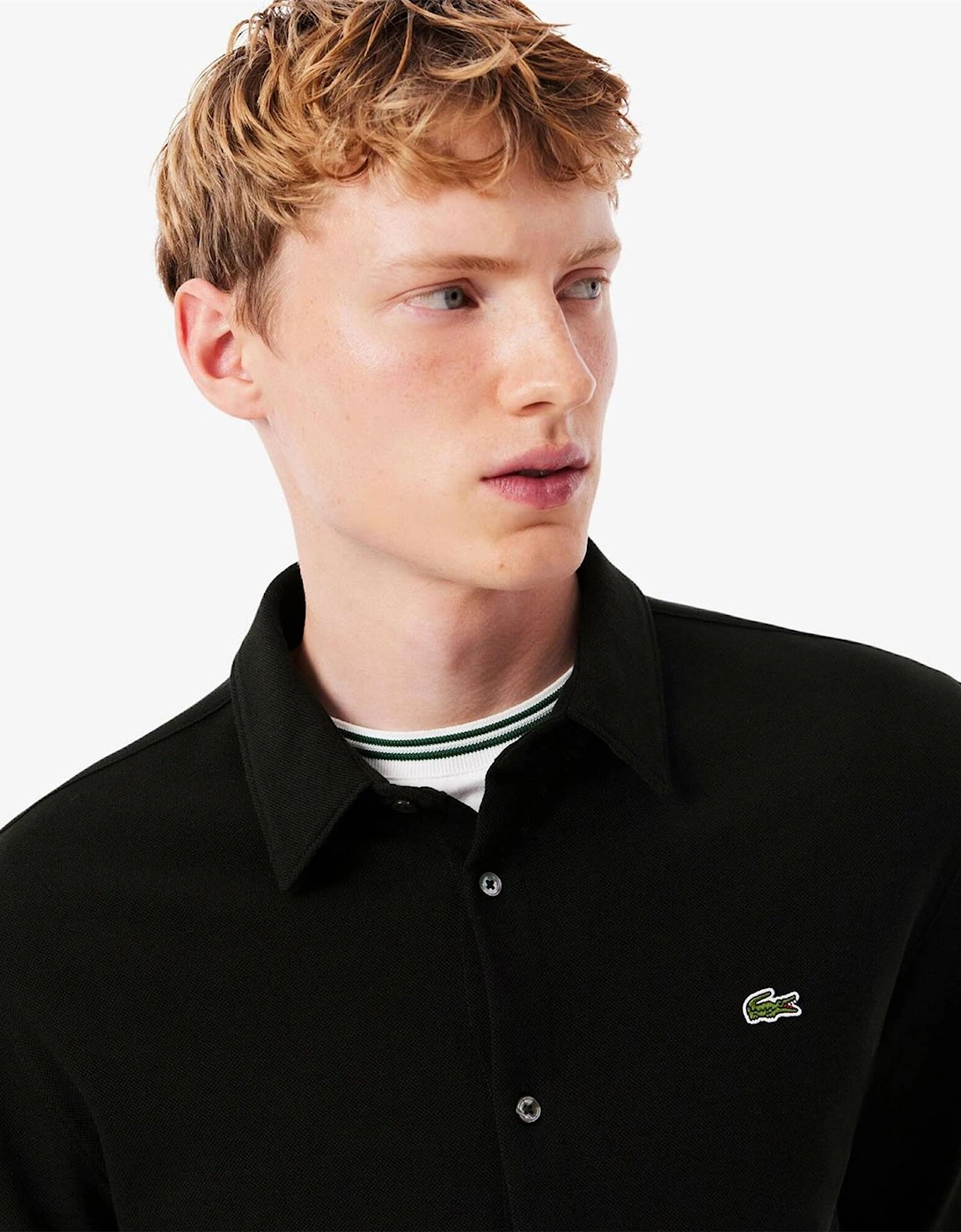 Crocodile Print Collared Long Sleeve Shirt