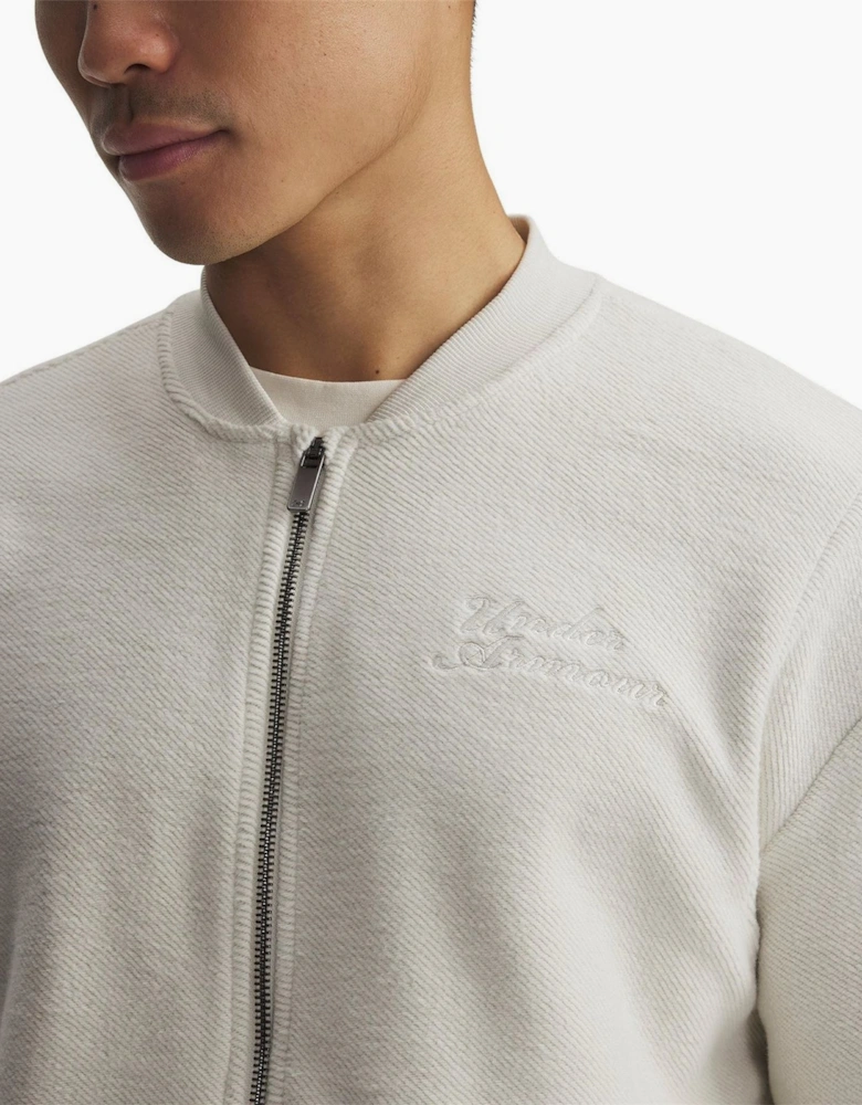 Terry Bomber Jacket with Ribbed Cuff